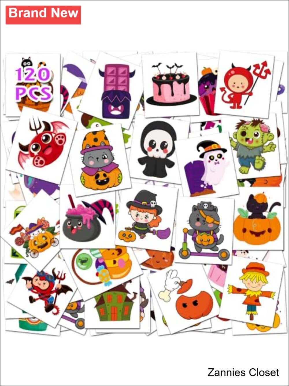👻 Halloween Temporary Tattoos for Kids 120 Unique Party Favors Goodie Bag